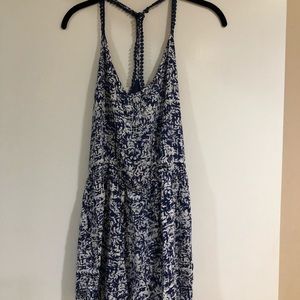 Blue and white romper